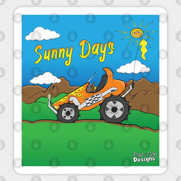 Sunny Days Orange Offroad Buggy Truck Sticker by Dad n Son Designs